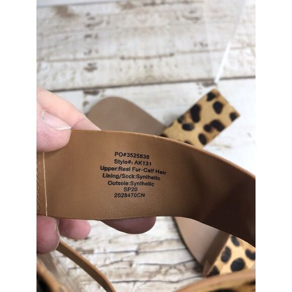 J. Crew Factory Womens Animal Print Calf Hair Leather Double Strap Sandals Sz 9 - Picture 6 of 11